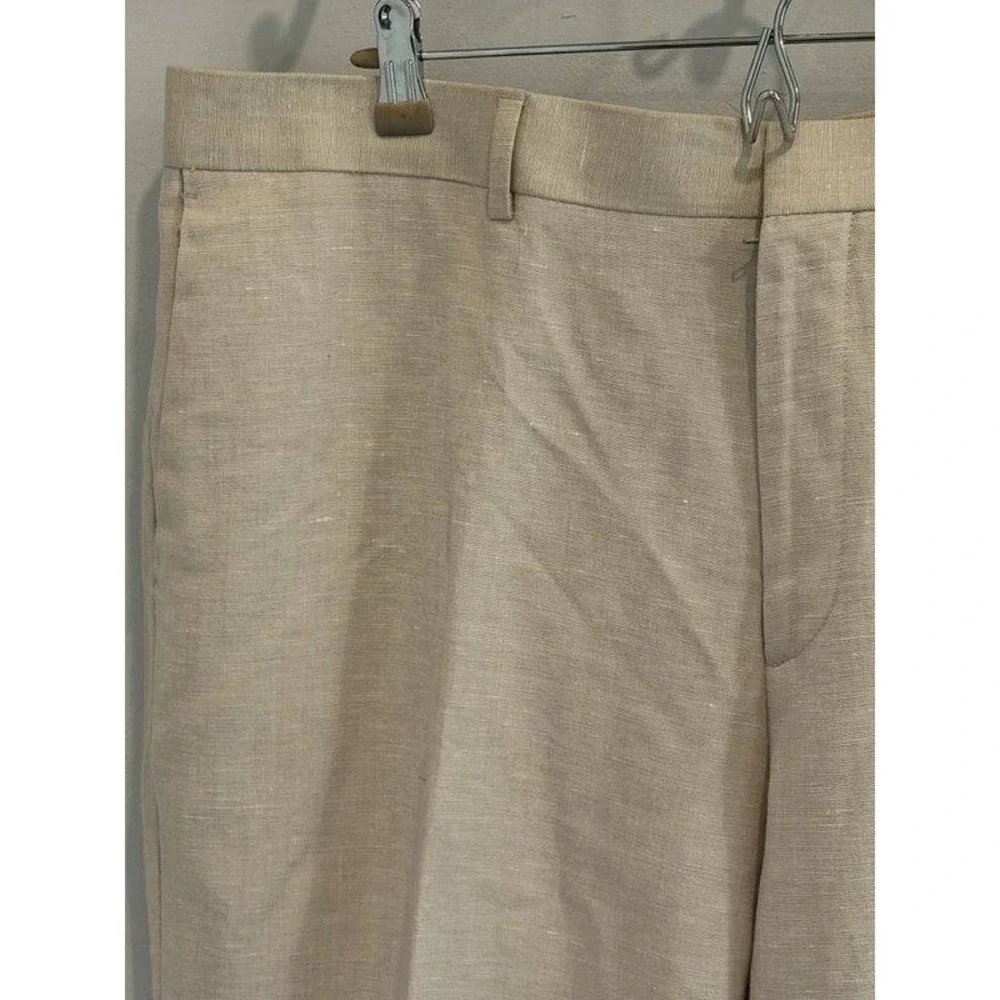 Cubavera Mens Linen Blend Summer Pants Light Tan Size 40 x 30